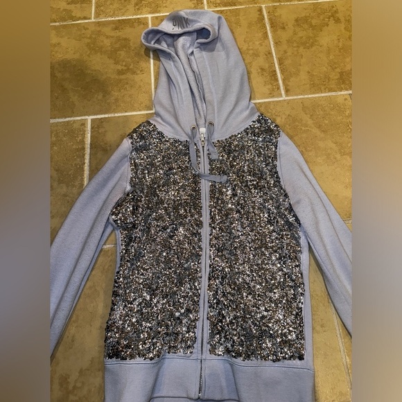 PInk VS sequin zip up - Picture 1 of 4